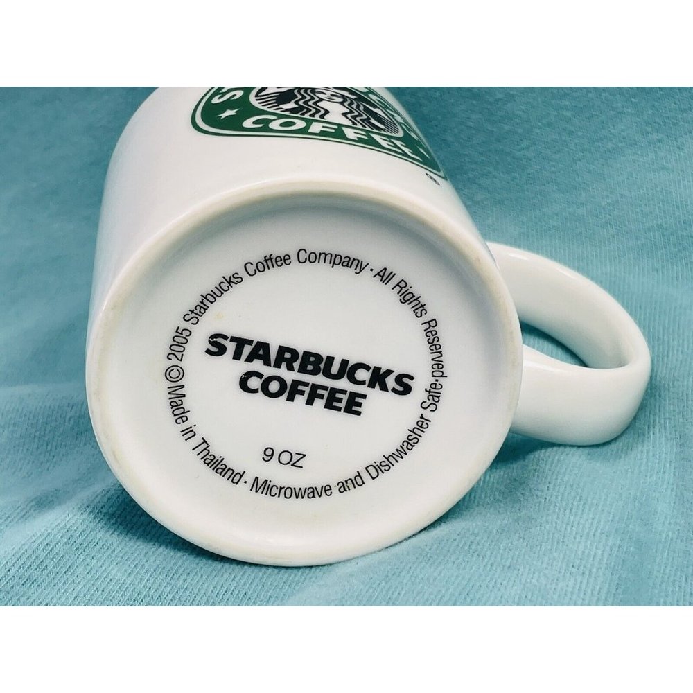 Starbucks 2005 White Ceramic 9 Ounce Classic Green Mermaid Coffee Tea Cup Mug - Picture 7 of 9